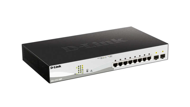 D-Link Consumer D-Link 8-Ports 10 100 1000Base-T Poe Smart Switch Plus 2 Sfp Ports - 130W Poe Budget
