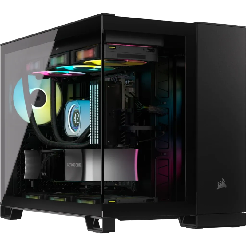 iCUE LINK 2500X RGB Micro ATX Dual Chamber PC Case; Black
