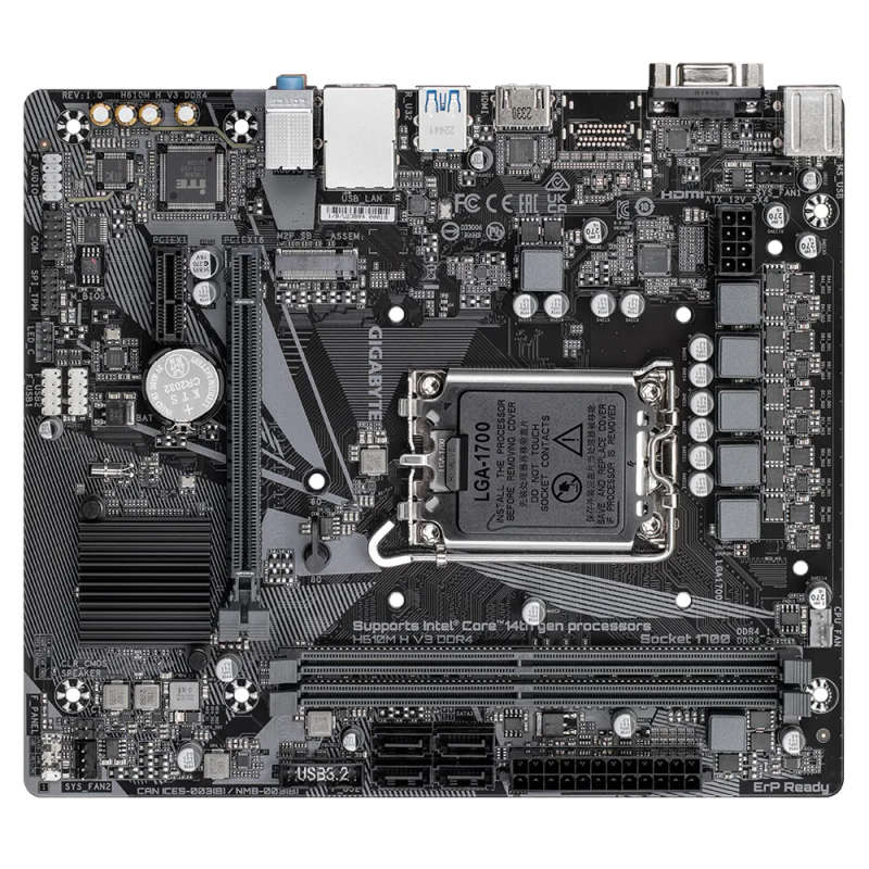 Gigabyte Intel® H610 Chipset For Lga 1700; 2X Ddr4; 1X M2; D-Sub Hdmi; Matx