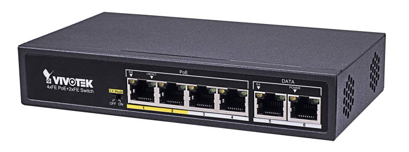 Vivotek Unmanaged 4X 10 100 Poe + 2X 10 100 Poe Extender Up To 200M 65W