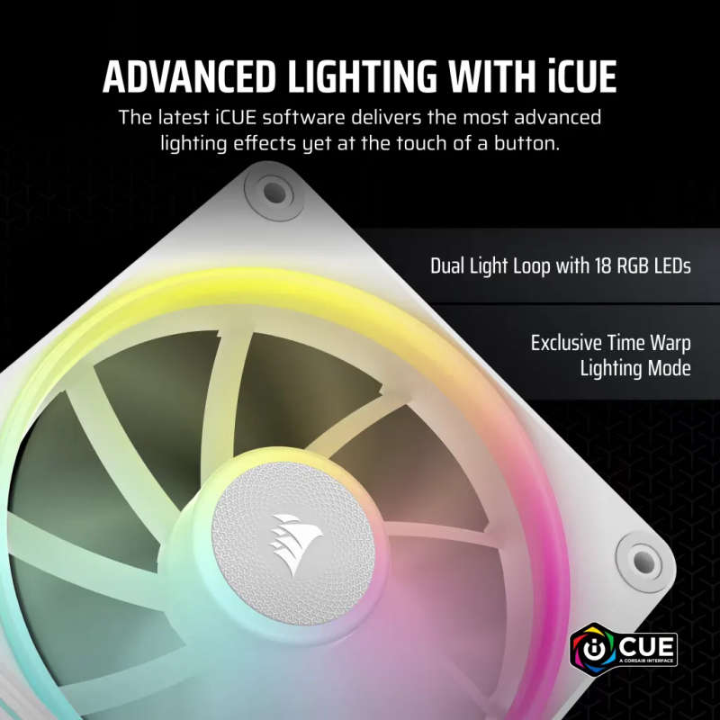 CORSAIR LX RGB Series; iCUE LINK LX120 RGB White; 120mm Fan; Triple Pack