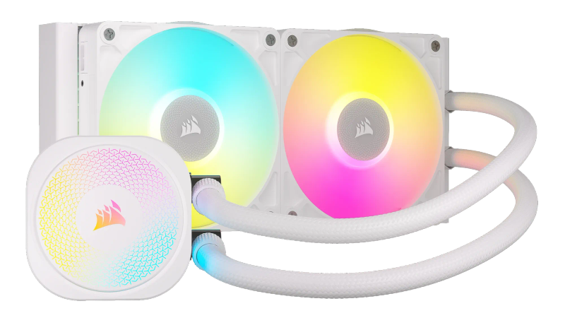 Corsair Icue Link Titan 240 Rx Rgb Liquid Cpu Cooler - White  Rx120 Rgb Fans  Fits Intel® ...