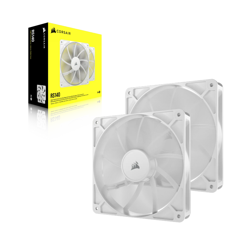 CORSAIR RS140 140mm PWM Fans Dual Pack  White