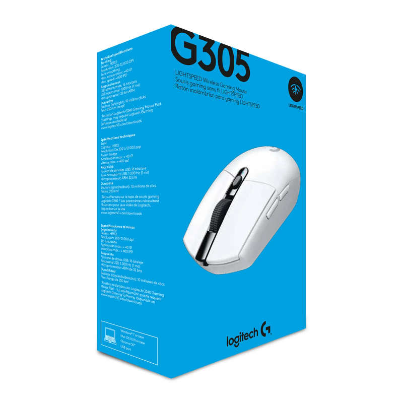 Logitechâ® G305 Lightspeed Wireless Gaming Mouse - White - 2.4Ghz Bt - N A - Ewr2 - G305