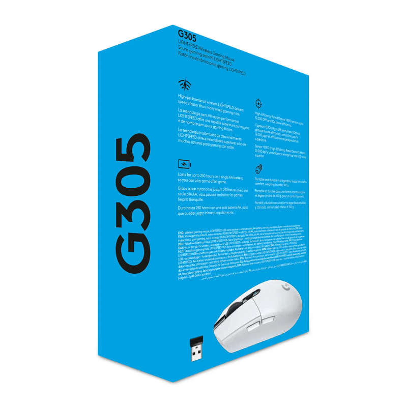 Logitechâ® G305 Lightspeed Wireless Gaming Mouse - White - 2.4Ghz Bt - N A - Ewr2 - G305