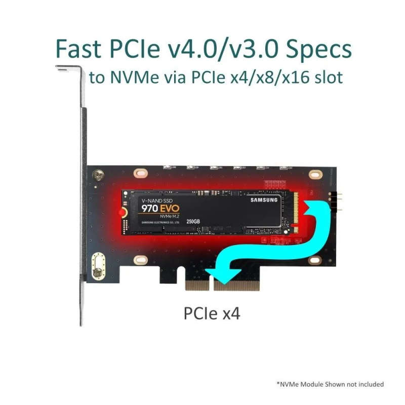 Vantec M.2 Nvme Ssd Pcie X4 Adapter With Addressable Rgb Led