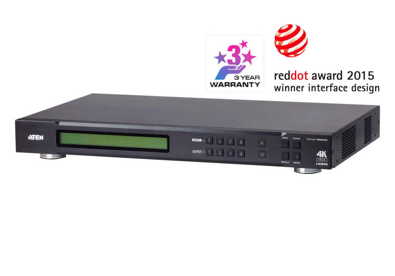 Aten Vm0404Hb 4X4 True 4K Hdmi Matrix Switch