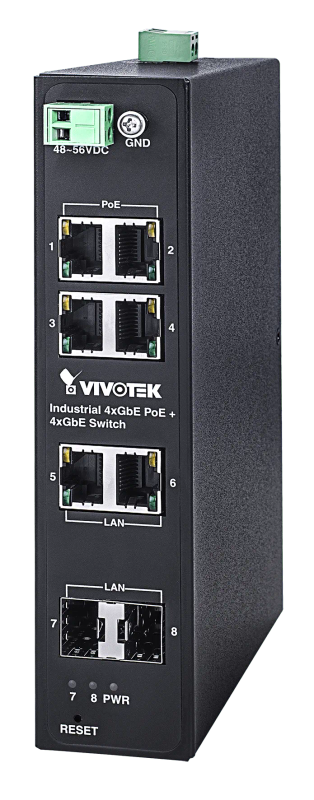 Vivotek Industrial Poe Switch 4X Ge Poe 2X Ge 2X Sfp