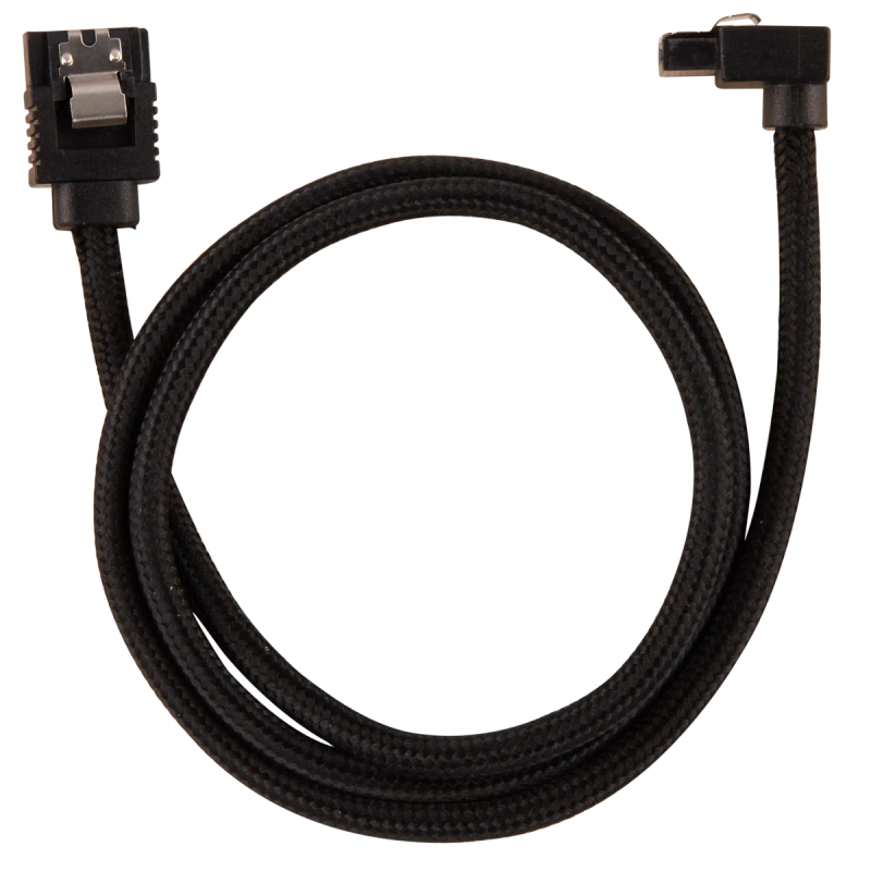 Corsair Premium Sleeved SATA Data Cable Set with 90° Connectors; Black; 60cm