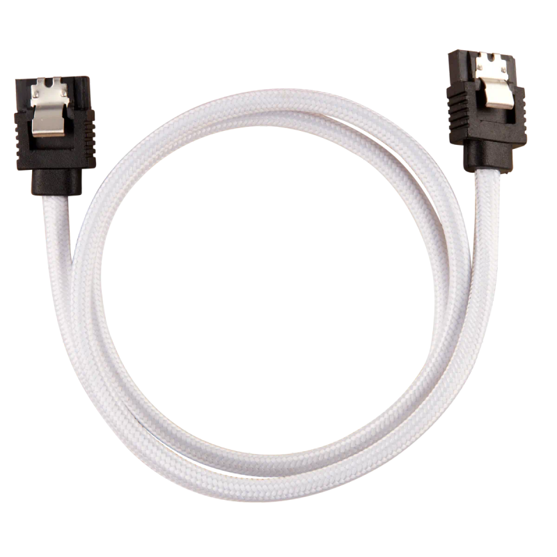 Corsair Premium Sleeved SATA Data Cable Set with Straight Connectors; White; 60cm