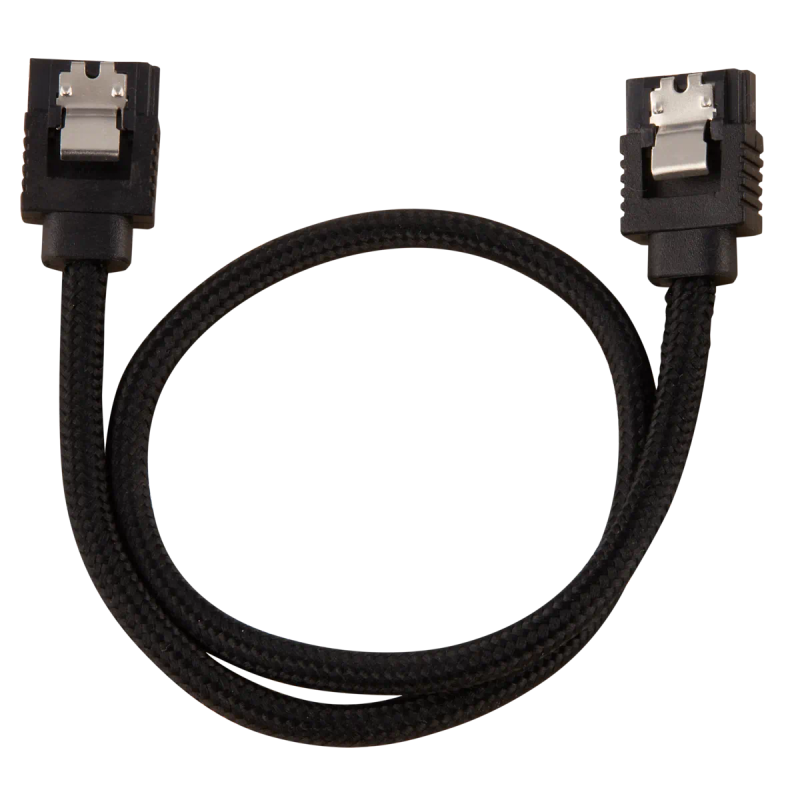 Corsair Premium Sleeved SATA Data Cable Set with Straight Connectors; Black; 30cm