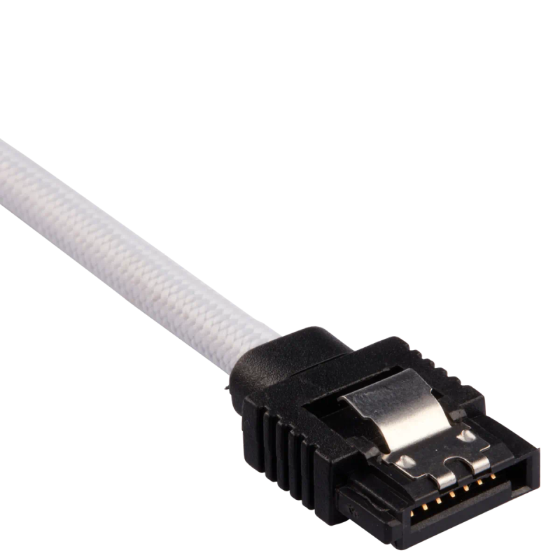 Corsair Premium Sleeved SATA Data Cable Set with Straight Connectors; White; 30cm