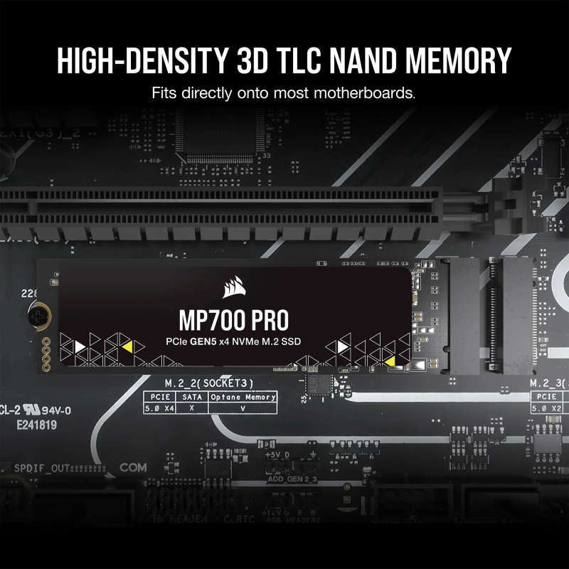 Corsair MP700 PRO 1TB M.2 NVMe PCIe Gen. 5 x4 SSD (no heatsink).