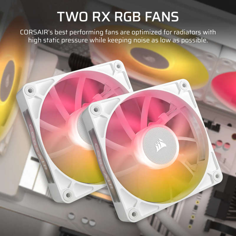 Corsair Icue Link Titan 240 Rx Rgb Liquid Cpu Cooler - White  Rx120 Rgb Fans  Fits Intel® ...
