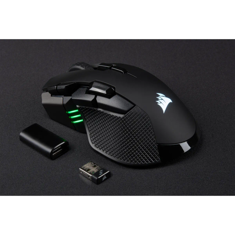 Corsair Ironclaw Rgb Wireless Rechargeable Gaming Mouse With Slispstream Wireless Technology Blac...