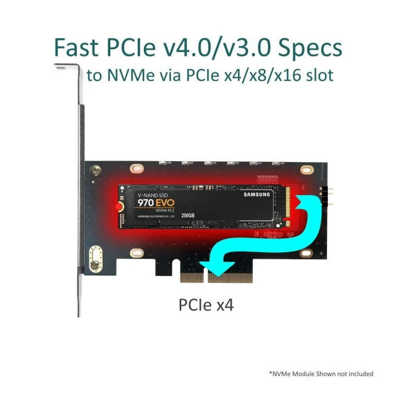 Vantec M.2 Nvme Ssd Pcie X4 Adapter With Addressable Rgb Led