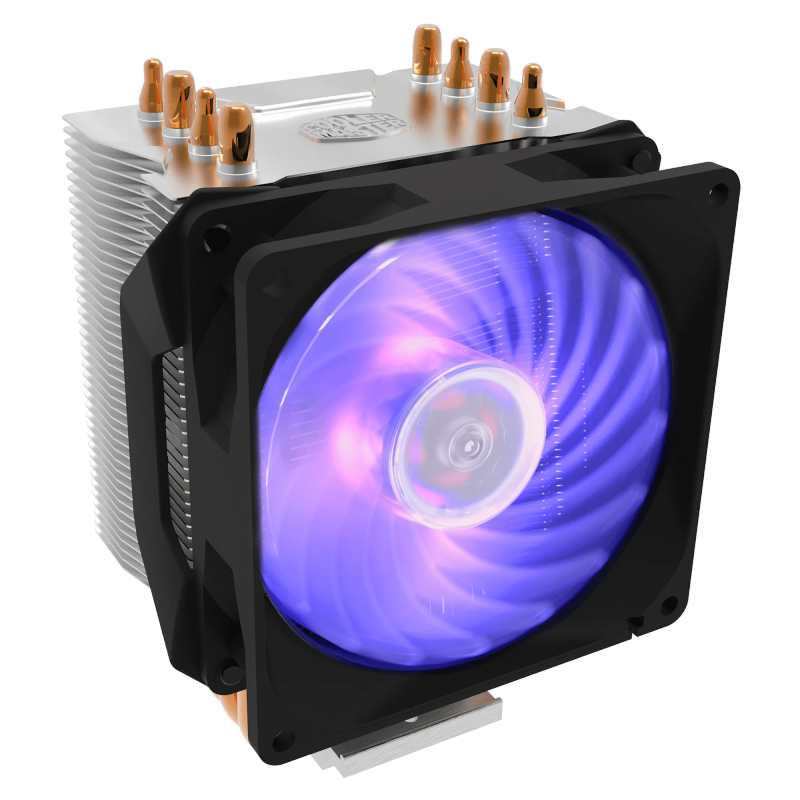 Cooler Master H410 Compact Air Tower With 92Mm Rgb Led Fan And 4 Heat Pipes