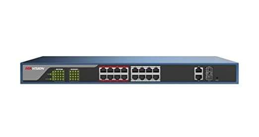 Hikvision L2 Smart Managed Switch 16 10 100M Rj45 Poe Ports 2 Gigabit Combo Ports 802.3Af At Poe ...