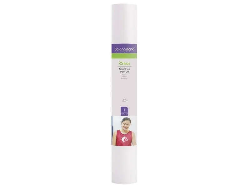 Cricut Sportflex Iron-On 28X60Cm (White) Thin And Lightweight To Stretch And Flex On Active Wear