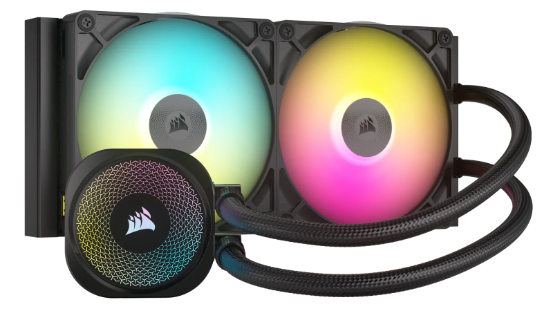 Corsair Icue Link Titan 280 Rx Rgb Liquid Cpu Cooler - Rx140 Rgb Fans  Fits Intel® Lga 1851 1...