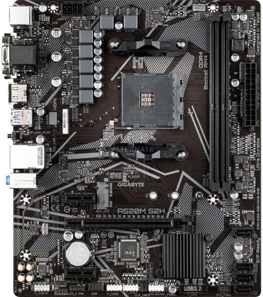 Gigabyte Amd A520M-S2H For 3Rd Generation Amd Ryzen Processors 2X Dual Ddr4 1X M2 Hdmi Dvi Vga.