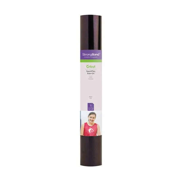 Cricut Sportflex Iron-On 30X60Cm (Black) Thin And Lightweight To Stretch And Flex On Active Wear