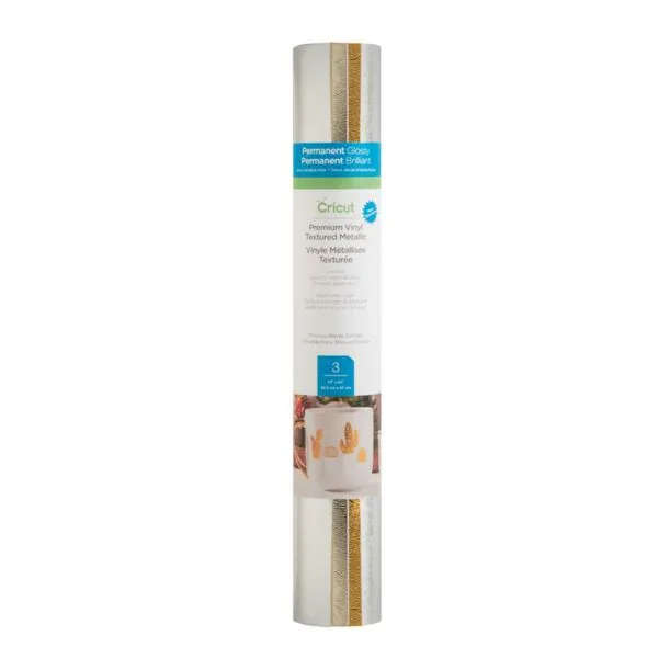 Cricut Premium Vinyl Permanent 30X60Cm 3-Sheet Sampler (Textured Metallic Precious Metals)