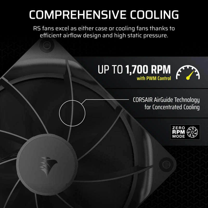 CORSAIR RS140 140mm PWM Fans Dual Pack