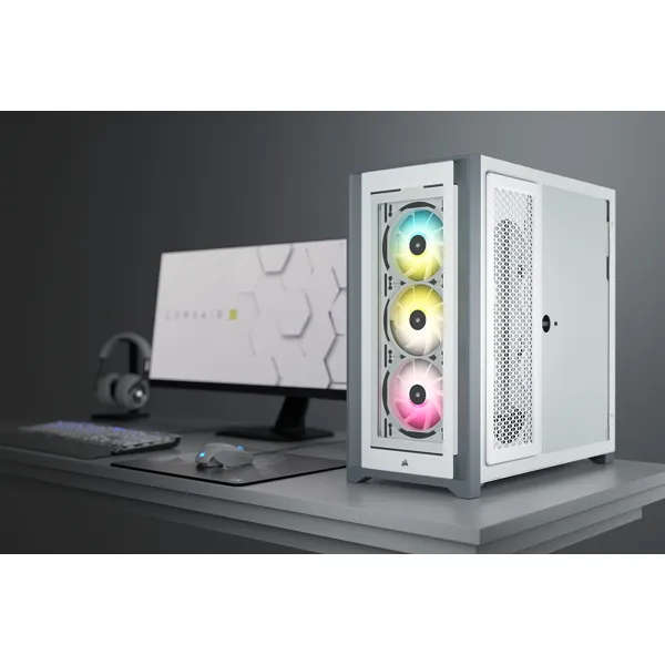 Corsair Icue 5000X Rgb Tempered Glass Mid-Tower White