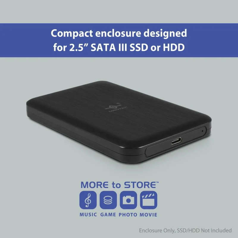 Vantec Nexstar Jx Nst-258B3 Usb 3.2 Gen 2X1 Type C & Type A Comatible 2.5Inch Disk Enclosure