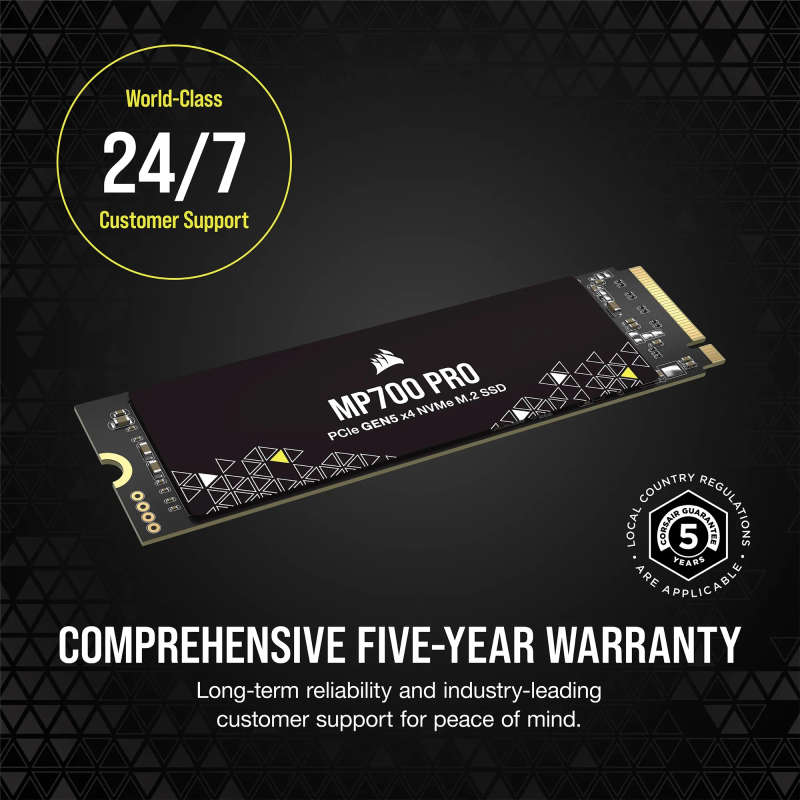 Corsair MP700 PRO 1TB M.2 NVMe PCIe Gen. 5 x4 SSD (no heatsink).