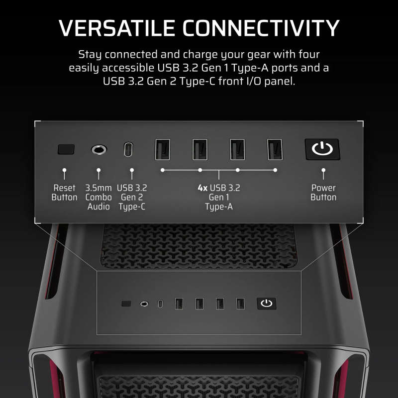 Corsair iCUE LINK 5000T LX RGB Mid-Tower PC Case; Black