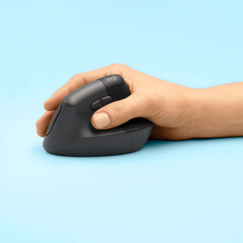 Logitech Lift Vertical Ergonomic Mouse - Graphite Black - 2.4Ghz Bt - N A - Emea-914 - On+Offline...
