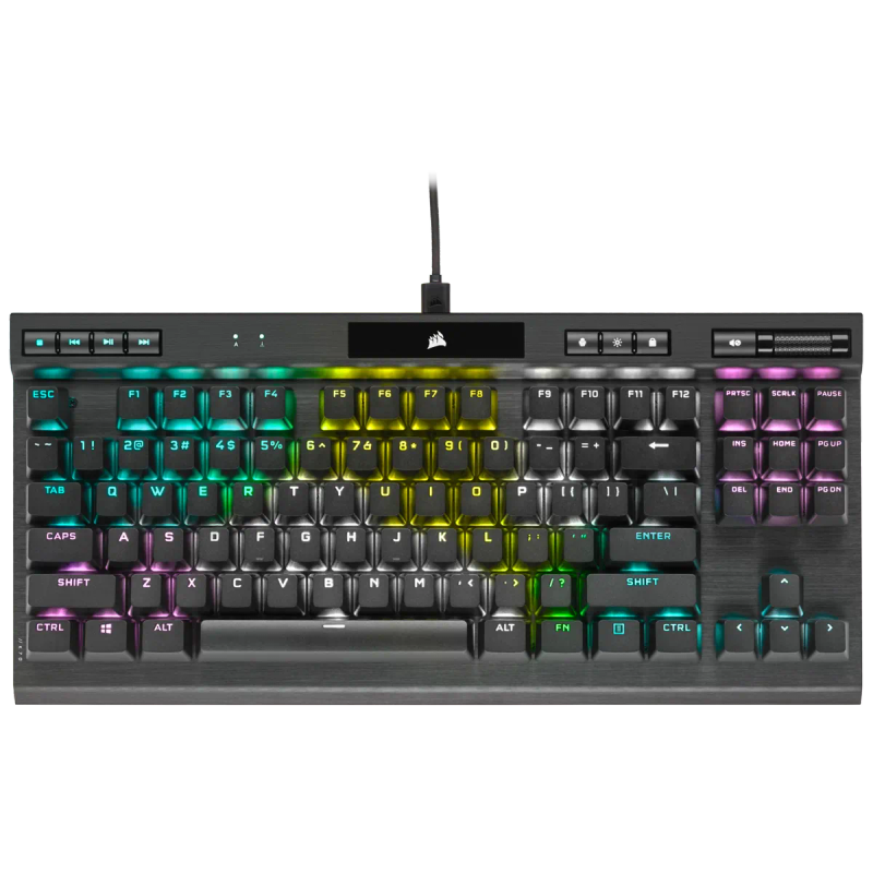 Corsair K70 Rgb Tkl Optical-Mechanical Gaming Keyboard Backlit Rgb Led Corsair Opx Keyswitches Black