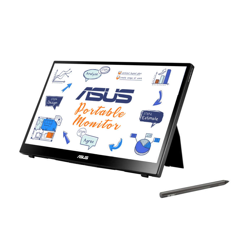 Asus Monitor Asus Zenscreen Ink Mb14Ahd Portable Monitor  14-Inch Fhd (1920 X 1080); Ips; 10-P...