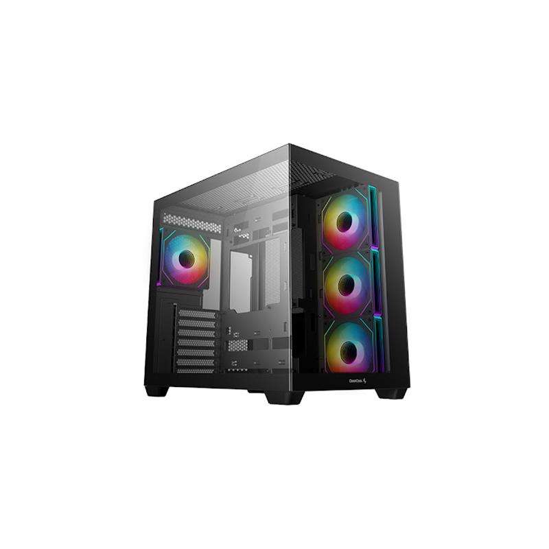 DeepCool CG530 Dual-Chamber Panoramic Scenic View Designed ATX Case With Front And Side Tempered ...