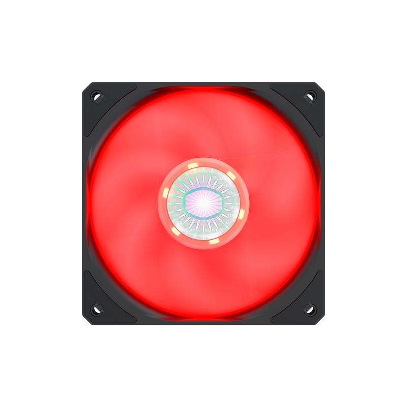 Cooler Master Sickleflow 120mm Case Fan With Red LED Lighting And New Air Balance Blade - Black C...
