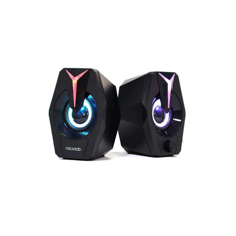 Microlab B26 2.0CH 2X3 Watt USB-Powered Game Multimedia Speaker With Colourful LED And 3.5mm Aux ...
