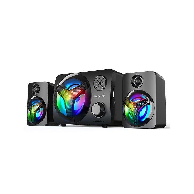 Microlab U210 2.1CH 11-Watt Subwoofer USB-Powered LED Speaker With Bluetooth, 1X AUX, USB, TF Car...