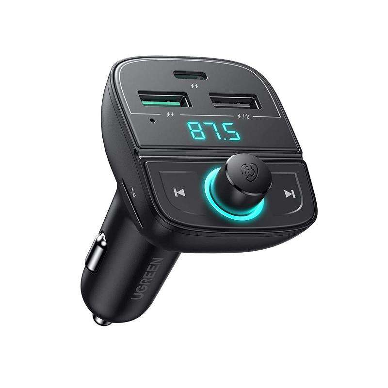 Ugreen 80910 Bluetooth 5.0 Car Modulator With Dual Usb-A 1X Usb-C Port And Tf Card Slot And Built...