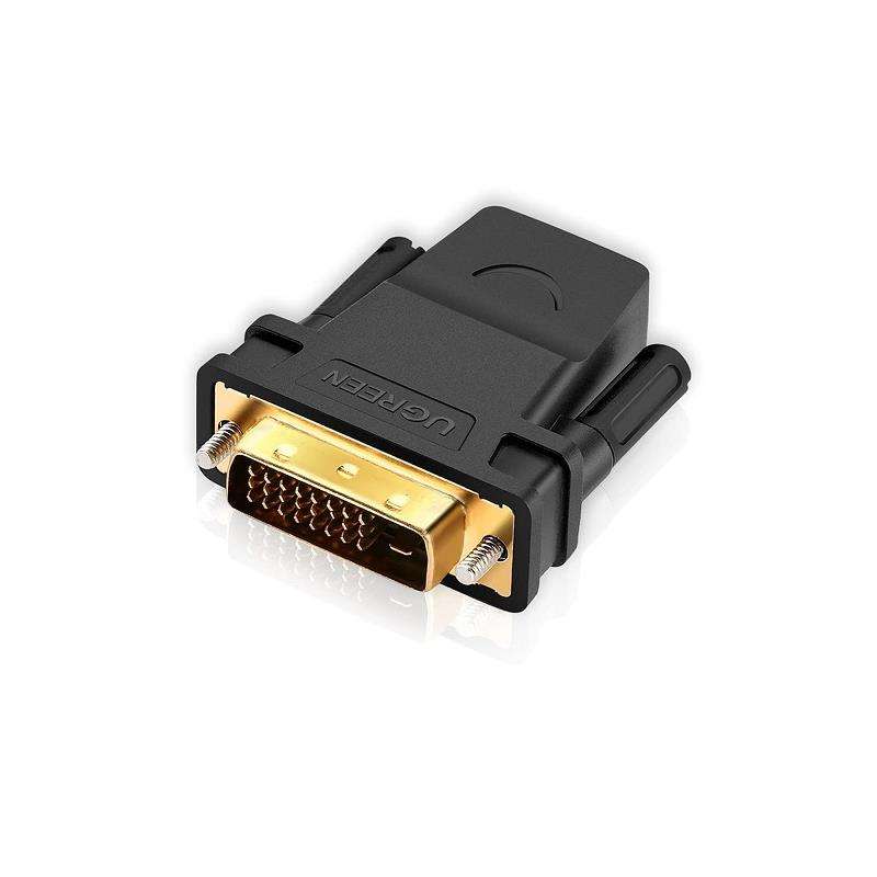 UGreen 20124 DVI-D (24+1) Male to HDMI Female Adapter with Gold-Plated Connectors, Supports 1080P...