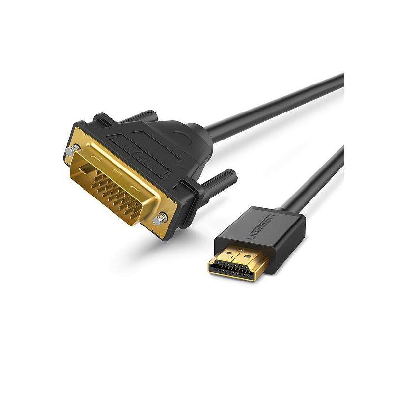UGreen 10136 HDMI Male to DVI-D (24+1) Male 3m Bi-Directional Cable with Gold-Plated Connectors a...