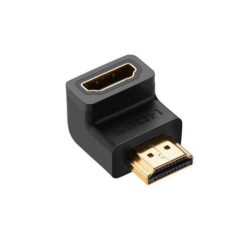 UGreen 20109 HDMI V2.0 90° Down Male to Female Adapter with Gold-Plated Connectors and Supports ...