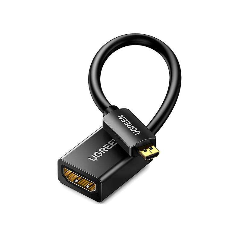 UGreen 20134 Micro HDMI Male to HDMI Female Adapter with 24K Gold-Plated Connector and Supports r...