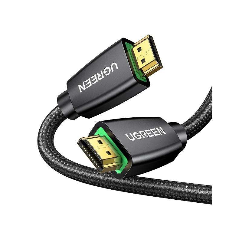 UGreen 40410 HDMI V2.0 Male to Male Braided 2m Cable with Gold-Plated Connectors and Supports res...