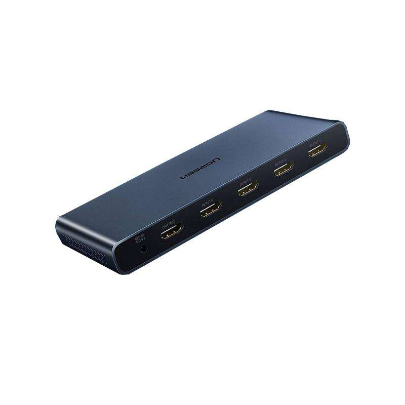 UGreen 50745 HDMI 4-In to 1-Out Quad Split-Screen Multi-Viewer With Infrared Remote Control and S...