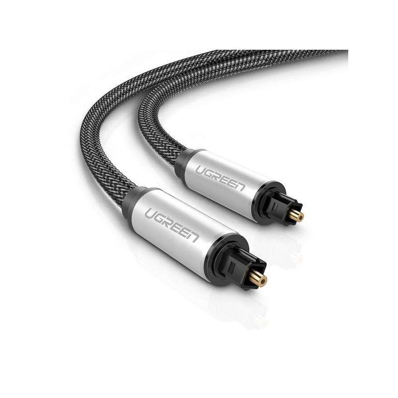 UGreen 10541 Toslink Fibre Optical Male to Male Braided Round Audio 3m Cable With Metal Casing & ...