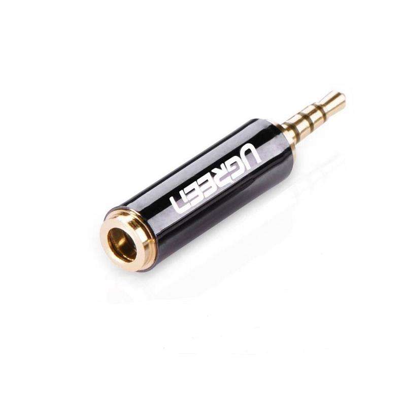 UGreen 20501 2.5mm Male to 3.5mm Female Audio Adapter with Gold-Plated Connector, Metal Casing & ...