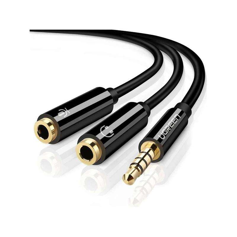 Ugreen 30620 3.5Mm Audio Male To 2X 3.5Mm Audio And Microphone Female 0.20M Splitter Adapter With...