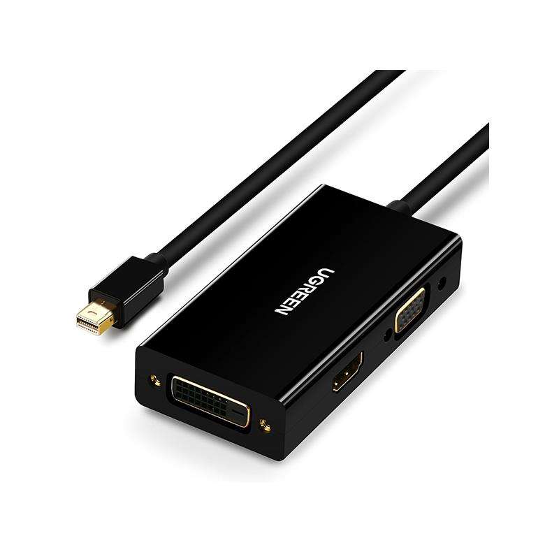 Ugreen 20418 Mini Displayport Male To Hdmi 4K@30Hz Vga+ Dvi-D(24+1)1080P@60Hz Female Adapter With...